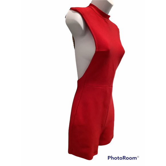 Fashion Vault Red Romper with Open Chain Back M - Picture 3 of 7